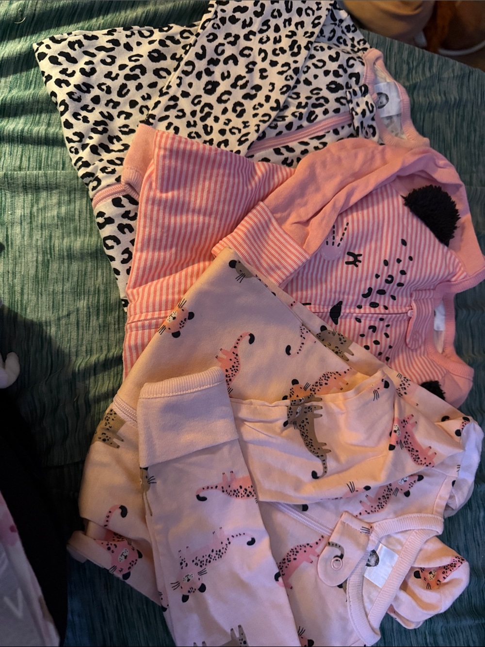 Kids Pink Leopard & Animal Print Pajama Set